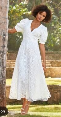 green green dress cut scene Chic On The Shift In Hunter spain Color:Metallic Ivory Blue Smocked Chest Ruffle